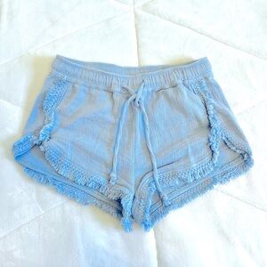 boho blue beach shorts